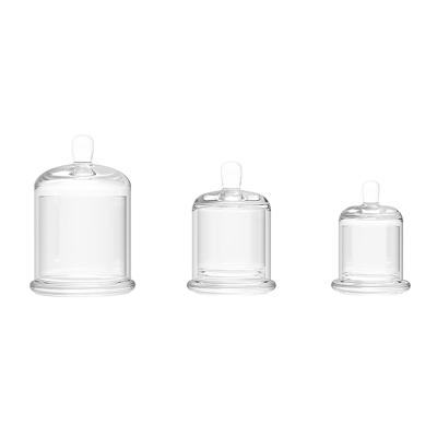 China ALiiSAR Luxury Handcrafted Round Classics Crystal Glass Candle Bell Shaped Empty Jars for Candle Making for sale