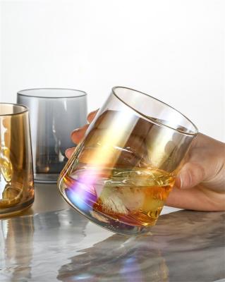 China Hot Selling Eletroplate Wholesale Handmade Lead Free Crystal Glass Plated Whiskey Spirit Glass Wine Glasses for sale