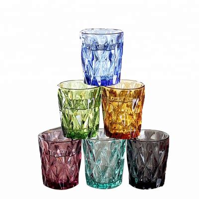 China Amazon Best Colorful Selling High Product Colorful Glass Diamond Cup Ball Glass Sets for sale