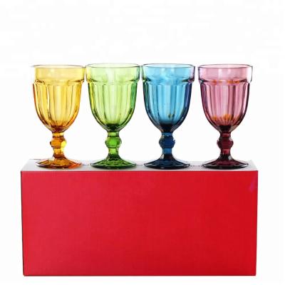 China Home/Bar/Restaurant/Hotel/Party Diamond Glass Wine Glass Designs High Quality Colorful Heavy Low Set for sale