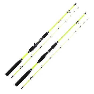 China Carbon Jetshark Yellow Green Color Carbon Fiber Fishing Rod 1.6m 1.8m 2.1m 2.4m Smooth Guide Ring Spinning Casting Lure Rod for sale