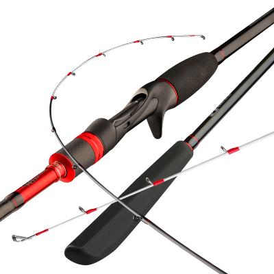 China Carbon Jetshark Squid Jigging Fishing Rod 1.66m 1.85m 2m 2.02m 2 Sectons Luminous Solid Soft Tips Boat Fishing Rod for sale