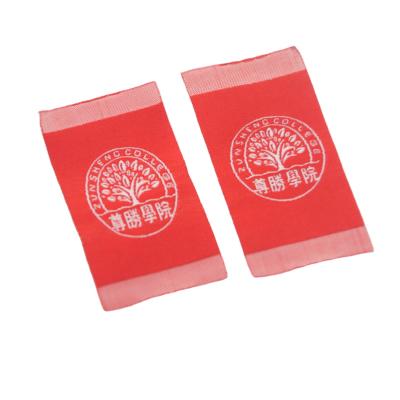 China Polyester Fabric Sustainable Fashion Label Add Woven Sewing Labels And Tags For Hat And Garment for sale