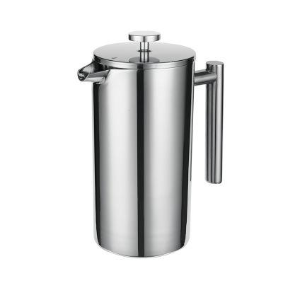 China WITH LID Stainless Steel Double Layer Cafetiere High Quality Manual Coffee Filter French Press Coffee Maker for sale