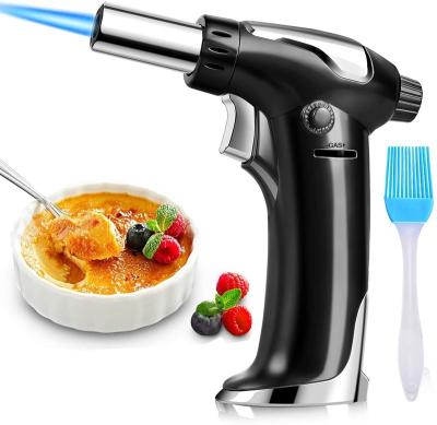 China Stocked Butane Torch Refillable Kitchen Torch Culinary Torch Lighter with Lock and Adjustable Flame Butane Gas Not Included for sale