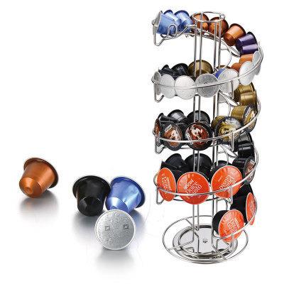 China Stocked Iron Metal Revolving Dolce Enthusiasm K-Cup Catiffity Nespresso Coffee Capsules Rack For Rack Display Storage for sale