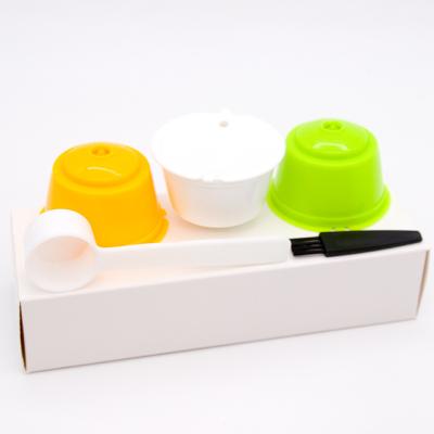 China Stocked 3 Pcs Reusable Coffee Capsules For Dolce Enthusiasm Refillable Coffee Pods Filter for sale