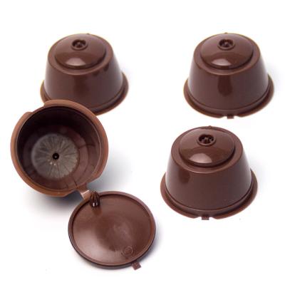 China Sustainable High Quality 4 PCS Per Pack Eco-Friendly Brown With Reusable Spoon And Brush Coffee Filter Capsules For Nescafe Dolce Enthusiasm for sale