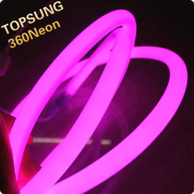 China 360 round mini flexible neon flex led strip lights ribbon pink purple color 24v for sale