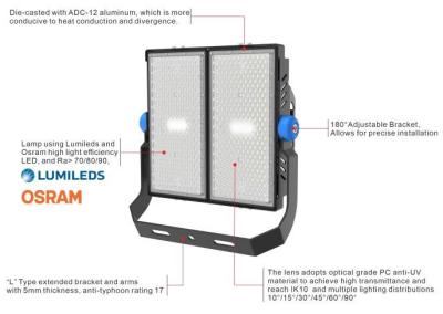 Chine Topsung 500 watts LED lumière d'inondation prix 20m haut mât éclairage tour LED stades lumières extérieures à vendre