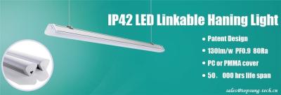 China 60w 1500mm Led Linear Suspension Lighting Max 42m Linkable for sale