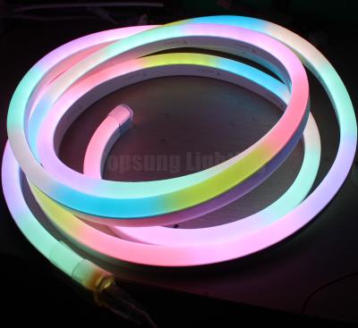 China dmx SPI digital RGB 11x19mm flat led neon 12v addressable neon strips 24v 10pixel/m for sale