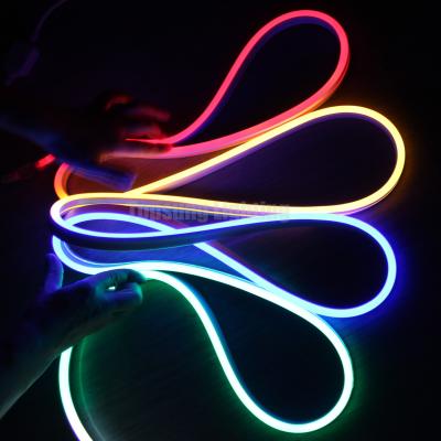 China RGB digital dmx neon strip light dmx pixel neon rope 11*19mm flat 24v chasing strips for sale