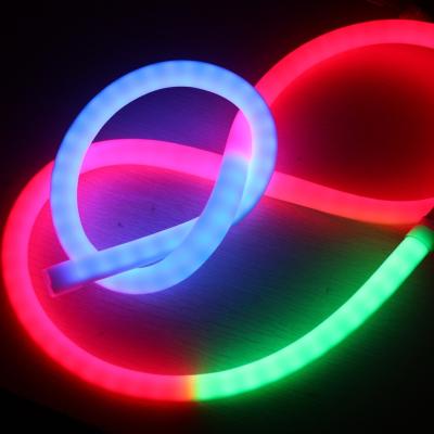 China 360 degree digital led neon flex silicone pixel rgb flexible led neon tube 24v addressable dmx controller for sale