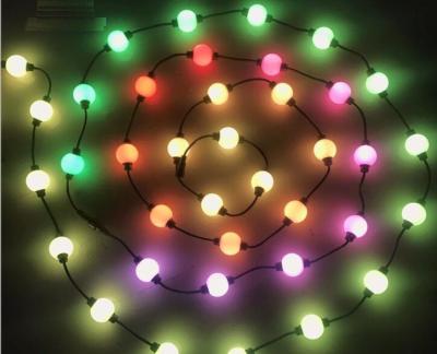 China 10 Ft Reel DMX 24v New LED Lights 50mm RGB LED Light Strings Globe 3D Balls for sale