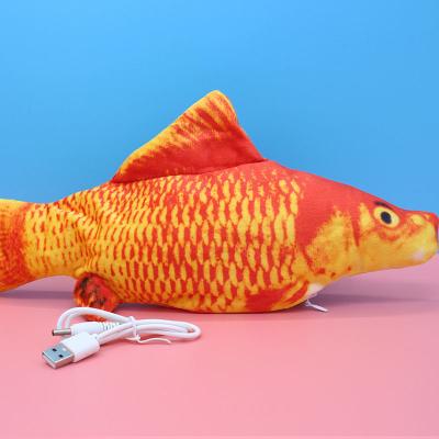 China Viable Hot Fish Toy Cat Shaking Toy From Tik Tok Electric Cat Kicker Fish Toy Usb Charge Simulation Catnip Sale for sale