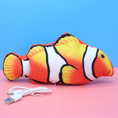 China Amazon Best Viable Wholesale USB Plush Toy Electric Simulation Fish Interactive Floppy Disc Player Pet Player Smart Fish Toy For Cat for sale