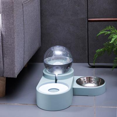 China Sustainable Automatic Food Dispenser Cat Dog Elevated Bowl Water Fountain Pet Feeder for sale