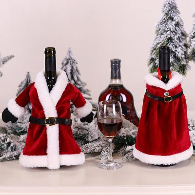 China 2021 New Daily Life Wine Bag Christmas For Gifts Xmas Decoration Christmas Wine Bottle Cover Table Decoration Christmas Wine Covers for sale