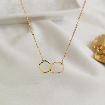 China New Fashionable Minimalist Metal Clasp Girl Clavicle Chain Necklace Brass Jewelry for sale