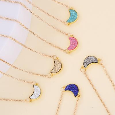 China TRENDY Multicolor Acrylic Moon Necklace Jewelry Gift For Women Pendant Necklace for sale