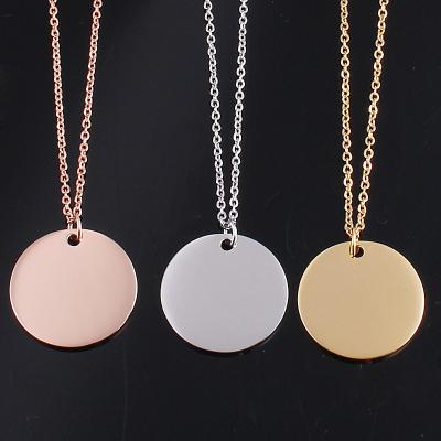 China FASHIONABLE Women Round Titanium Steel Necklace Brand Necklace 22mm Stainless Steel Clavicle Chain Custom Accessories for sale