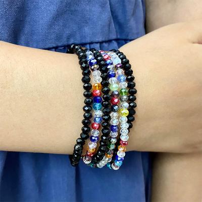 China Christmas Cute Crystal Bracelet Jewelry For Women Girl Christmas Lantern Color Elastic Multilayer Bracelet for sale