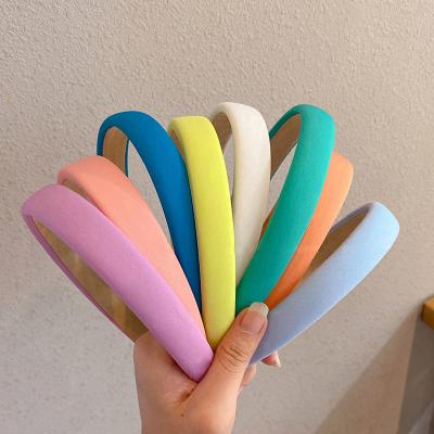 China Pure Soft Wide Brim Sponge Wide Headband Sponge Korean Simple Daily Life Color Hair Accessories for sale