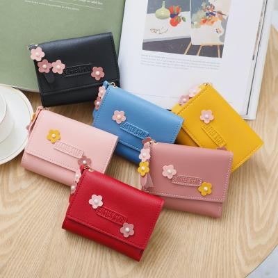 China New Mini Women Waterproof Flower Waterproof Mini Women Wallet Shorts Wallet Key Card Coin Purse Key Coin Purse Zipper Tassel Card Bag 1pair/opp Bag Multi Fashion P0003 for sale