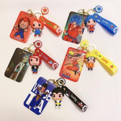 China Creative Anime Cartoon Cartoon Trend Design Killer 3d PVC Soft Silicone Rubber Wristband Key Chain Card Holder for sale