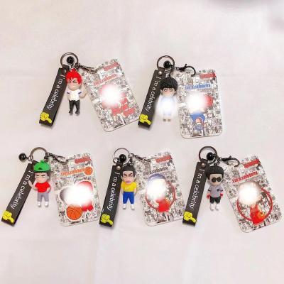 China Cute Cartoon Anime Character 3d Key Chain Slam Dip Hanamichi Sakuragi 3d PVC Soft Rubber Silicone Key Chain Card Holder for sale