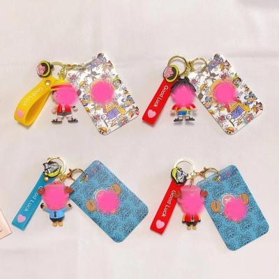 China Cute Cartoon Anime Character 3d Key Chain Luffy 3d PVC Silicone Soft One Piece Soft Rubber Card Holder for sale