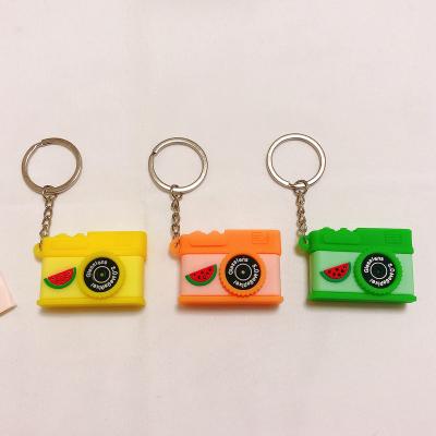 China Creative Small Key Pendant Gift Bag Key Chain Toy Camera Cartoon Anime Cartoon PVC Rubber Key Chain for sale