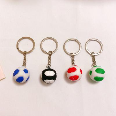 China Anime Toy Creative Soccer Cartoon PVC Bag Promotion Key Chain Rubber Key Chain Anime Pendant Gift for sale