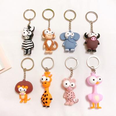 China Promotion Creative Cute Animal Pendant Gift Bag Anime Cartoon 3D PVC Rubber Key Chain for sale