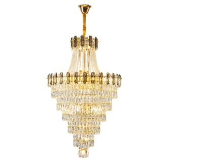 China Crystal Chandelier Villa Hotel Modern Engineering Duplex Hall Lamp Atmospheric European Building Living Room Chandelier for sale