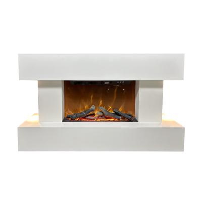 China Contemporary Freestanding Electric Wall Mounted Electric Led Fireplace Heater Suite White Tv Stand for sale