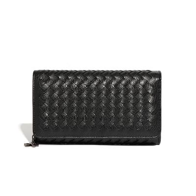 China 2023 Fashion Large Capacity Long Style Waterproof Wallet Women's High Quality Woven Purses and Handbags for sale