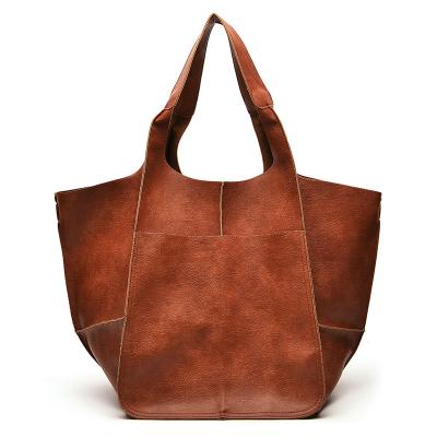 China Guangzhou Factory Good Quality Custom Made Tote Bag Women Large Capacity PORTABLE Soft Leather Handbag for sale