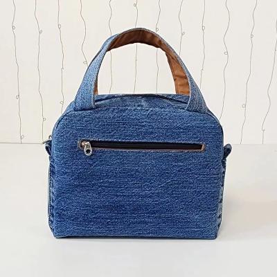 China Fashion Acid Wash Small Square Denim Bags 2023 Female Custom Zipper Handbags for sale