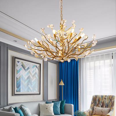 China Modern Art Luxurious Living Room Dining Room Chandelier Creative Branch Shaped Branch Lamp Retro Glass Marble Decorative pendant for sale