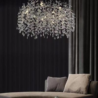 China Modern Italian Luxury Living Room Crystal Chandelier Hotel Lobby Exhibition Hall Pendant Art Raindrop Crystal Ding Room Light for sale