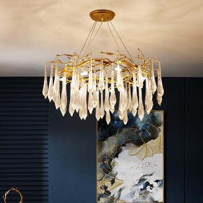 China Modern Design Sense Bedroom Branch Shaped Lights American Retro Lamp Dining Room Living Room Postmodern Crystal Chandelier for sale