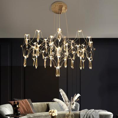 China Modern Art Filled Sky Starry Cubic Lighting Living Room Luxury Crystal Chandelier Modern Dining Room Bedroom Design Sense Lamp for sale