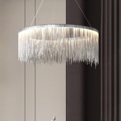 China Modern Nordic Modern Art Living Room Chandelier Luxury Tassel Design Circular Pendant Light Villa Bedroom Restaurant Light for sale