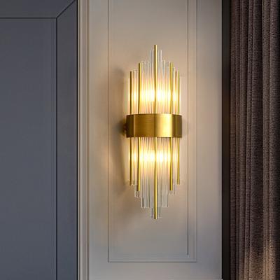 China Modern Modern Bedside Crystal Wall Lamp Luxury Living Room Minimalist Gold Lamp Background Wall Staircase Corridor Wall Light for sale