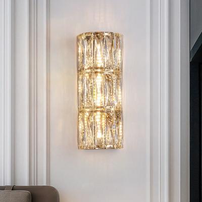 China Modern Simple And Creative Hotel Bedside Wall Fitting Modern Luxury Crystal Wall Lamp Living Room Background Wall Decorative Lamp for sale