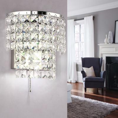 China Modern Minimalist Crystal Wall Lamp Modern Bedroom Bedside Crystal Wall Fitting Villa Staircase Corridor Background Bracket Light for sale