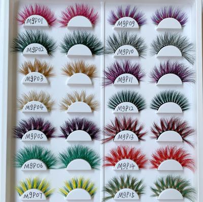 China Mytingbeauty Colored Perfect Radian And Natural Curl Fake Eye Lashes 8-30Mm Private Label Single Color Halloween Exaggerated False Eyelashes for sale