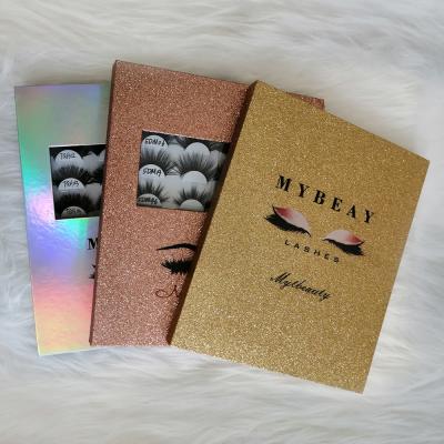 China Perfect Radian And Natural Curl Mytingbeauty Private Label Packing 25Mm 3D Mink Lashes 16 Lashes Pair Eye Lash Book Case Book Of Lashes for sale